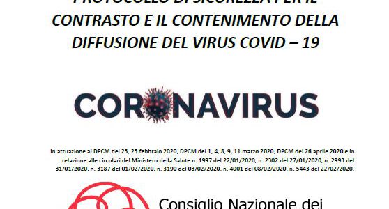 COVID-19: Aggiornamento del protocollo di sicurezza dei lavoratori